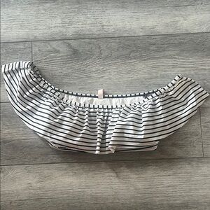 Victoria's Secret Black and White Striped off shoulder Bikini Top